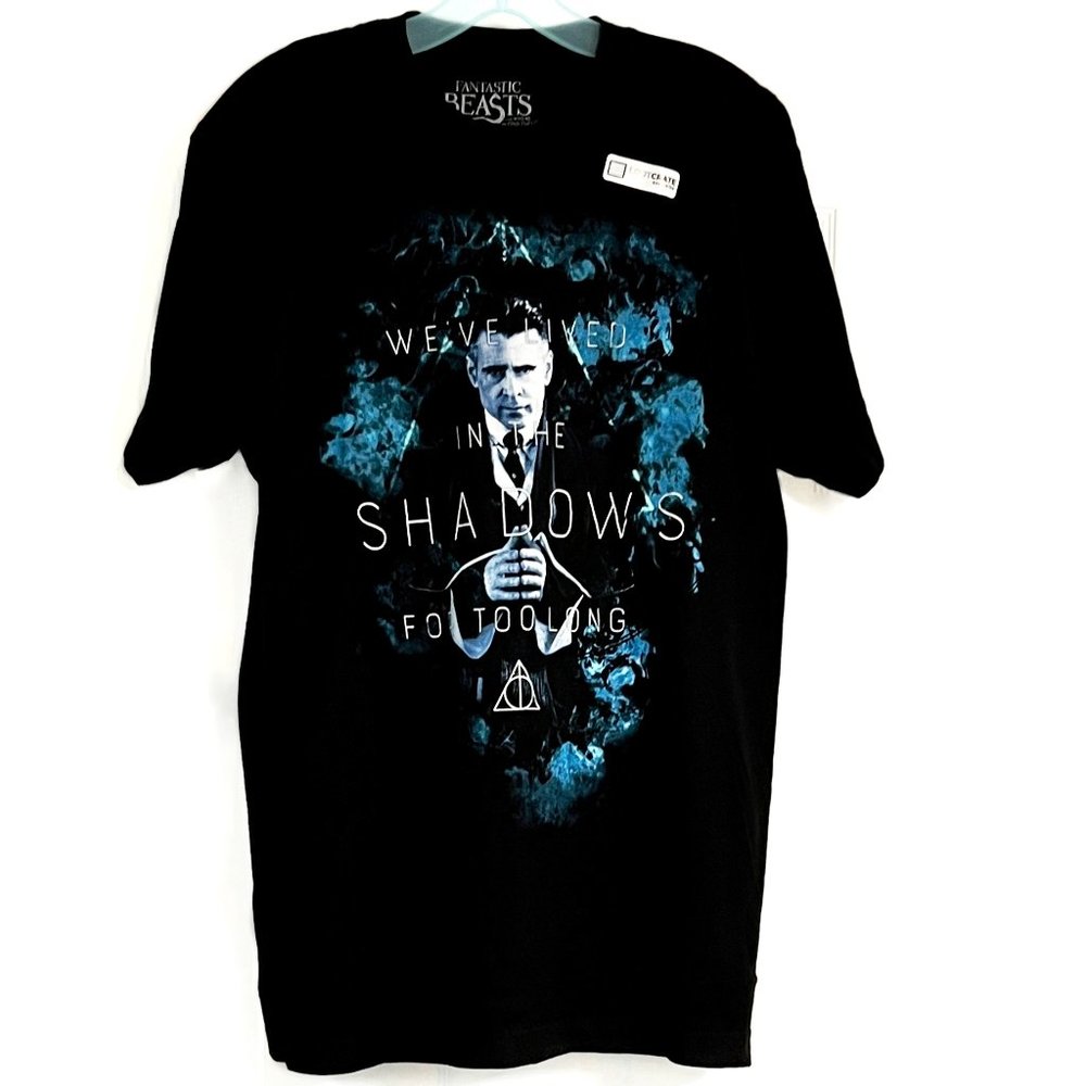 NWT Fantastic Beasts Mens T-Shirt We've Lived In The Shadows Far Too Long Lg